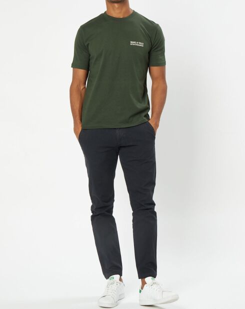 T-Shirt col rond logo poitrine kaki