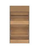 Meuble à chaussures Faustine 3 portes effet lattes 18 paires bois - 60x24x113 cm