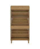 Meuble à chaussures Erin 3 portes en cannage 18 paires bois - 60x23.50x118 cm