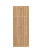 Meuble à chaussures Faustine 4 portes effet lattes 24 paires bois - 60x24x150 cm
