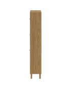 Meuble à chaussures Erin 3 portes en cannage 18 paires bois - 86.5x23.5x133.5 cm