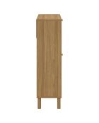 Meuble à chaussures Erin 2 portes en cannage 12 paires bois - 60x23.50x83.5 cm