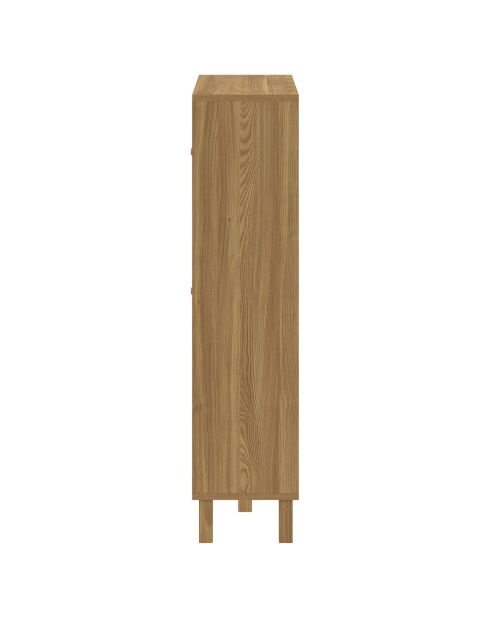 Meuble à chaussures Erin 2 portes en cannage 12 paires bois - 86.5x23.50x98.5 cm