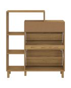 Meuble à chaussures Erin 2 portes en cannage 12 paires bois - 86.5x23.50x98.5 cm
