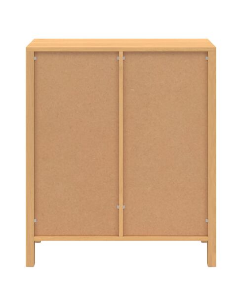 Buffet Eve 3 étagères et placard en cannage bois - 70x30x81 cm