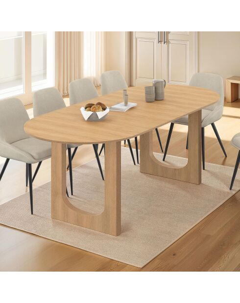 Table repas Mathis plateau extensible bois  - 160-200x90x75 cm