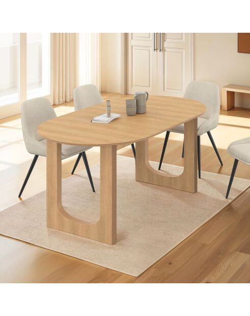 Table repas Mathis plateau extensible bois  - 160-200x90x75 cm