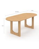 Table repas Mathis plateau extensible bois  - 160-200x90x75 cm