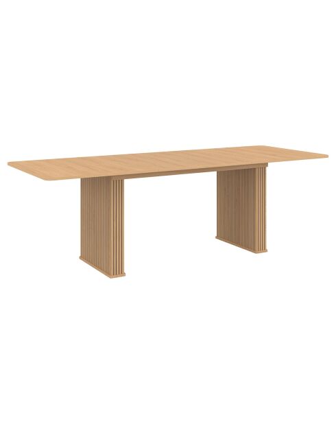 Table repas extensible Faustine effet tasseaux bois - 160-240x90x75 cm