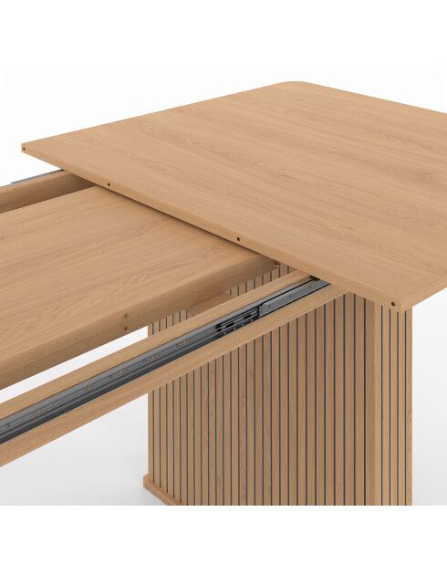 Table repas extensible Faustine effet tasseaux bois - 160-240x90x75 cm