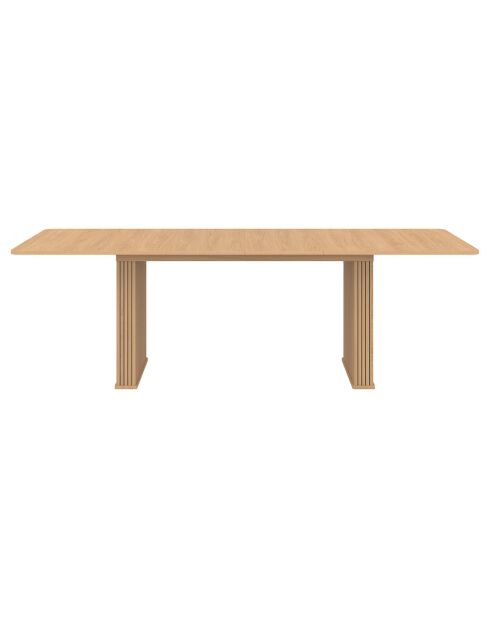 Table repas extensible Faustine effet tasseaux bois - 160-240x90x75 cm
