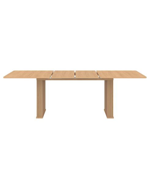 Table repas extensible Faustine effet tasseaux bois - 160-240x90x75 cm