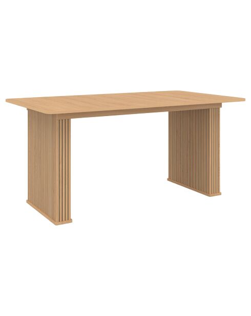 Table repas extensible Faustine effet tasseaux bois - 160-240x90x75 cm
