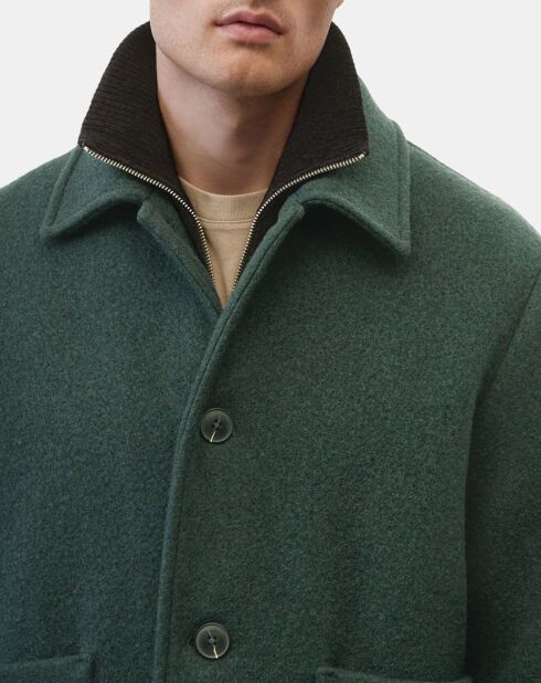 Veste worker en Laine mélangée Manteco verte
