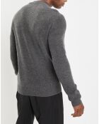 Pull en Laine & Coton à boutons gris