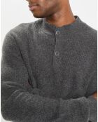 Pull en Laine & Coton à boutons gris
