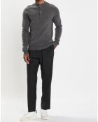 Pull en Laine & Coton à boutons gris