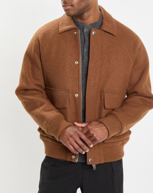 Blouson en Laine mélangée Thermor marron