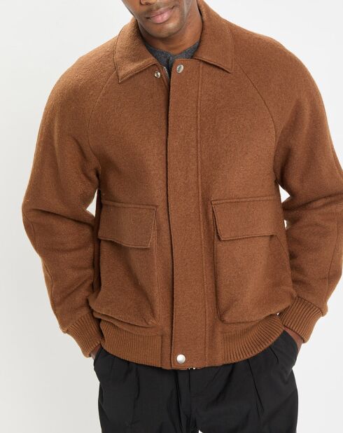 Blouson en Laine mélangée Thermor marron