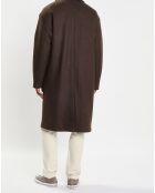 Manteau en Laine mélangée bouillie marron