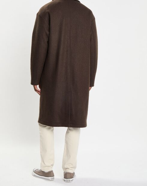 Manteau en Laine mélangée bouillie marron