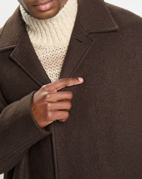 Manteau en Laine mélangée bouillie marron