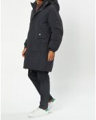 Parka rembourrée Puffer à capuche Amo noire