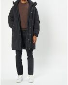 Parka rembourrée Puffer à capuche Amo noire