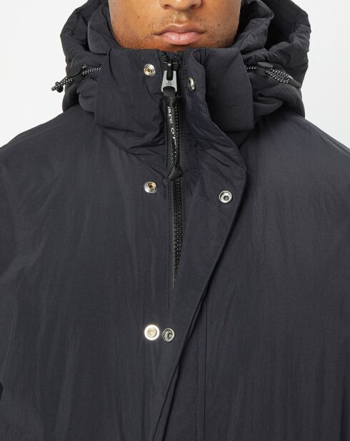 Parka rembourrée Puffer à capuche Amo noire