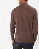 Pull en Laine d'Agneau mélangée col rond marron