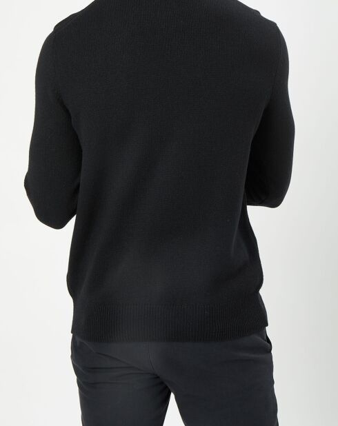 Pull en Laine d'Agneau mélangée col rond noir