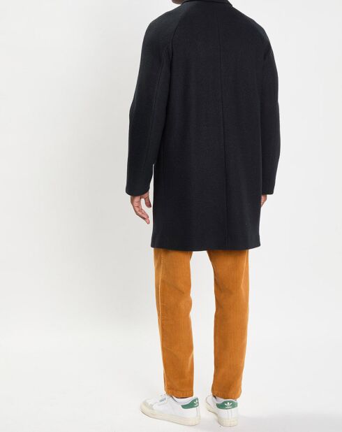 Manteau en Laine mélangée raglan noir