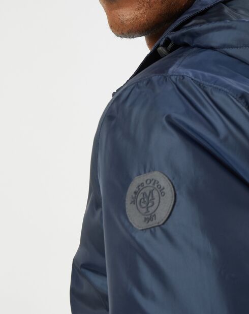 Blouson en micro ripstop bleu marine