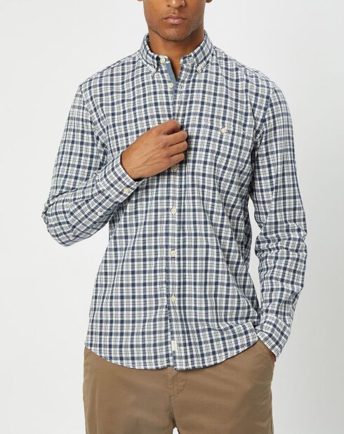 Chemise regular fit à carreaux blanc/bleu