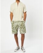 Chemise 100% Lin manches courtes Poche beige