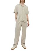 Chemise 100% Lin manches courtes Poche beige