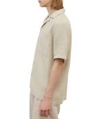 Chemise 100% Lin manches courtes Poche beige