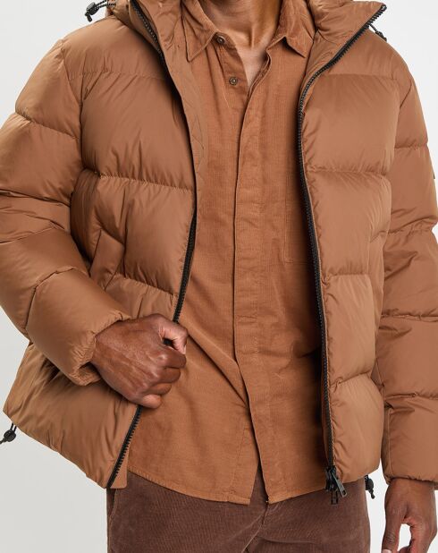 Doudoune courte à capuche Puffer marron