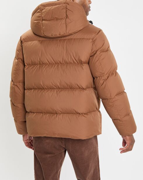 Doudoune courte à capuche Puffer marron