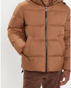 Doudoune courte à capuche Puffer marron