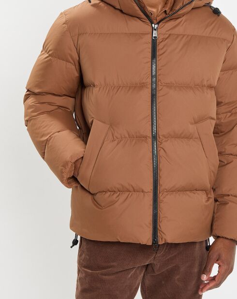 Doudoune courte à capuche Puffer marron