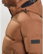 Doudoune courte à capuche Puffer marron