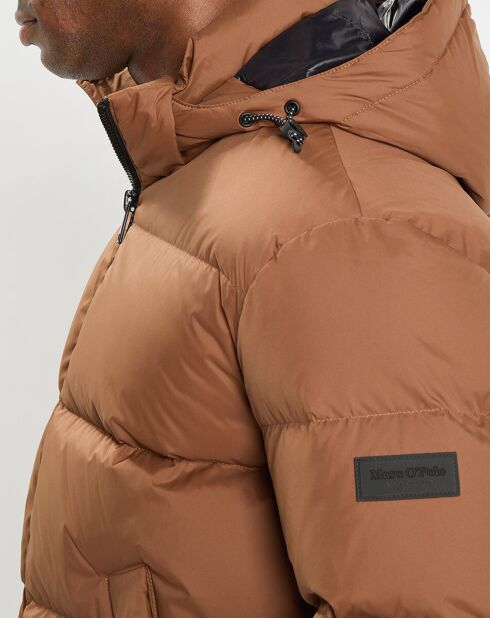 Doudoune courte à capuche Puffer marron