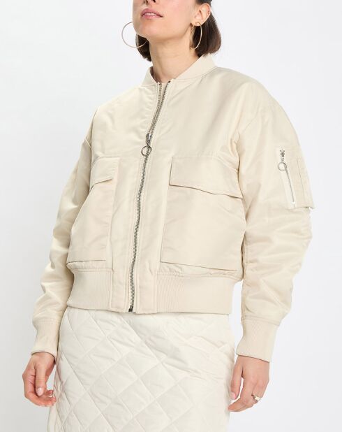Blouson Patch Logo beige