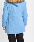 Parka Thermor à capuche fausse fourrure bleue