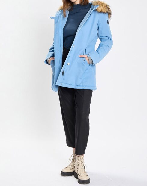 Parka Thermor à capuche fausse fourrure bleue
