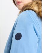 Parka Thermor à capuche fausse fourrure bleue