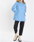 Parka Thermor à capuche fausse fourrure bleue