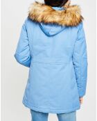 Parka Thermor à capuche fausse fourrure bleue