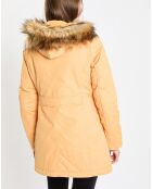 Parka Thermor à capuche fausse fourrure jaune
